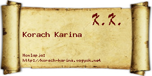 Korach Karina névjegykártya